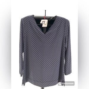 Anne Klein Black Forest Blouse Size XXS New With Tags